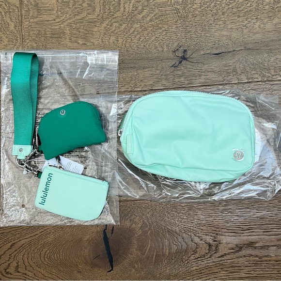 lululemon athletica Handbags - Lululemon Mint Moment Everywhere Belt Bag and Dual Pouch Wristlet Bundle - NWT